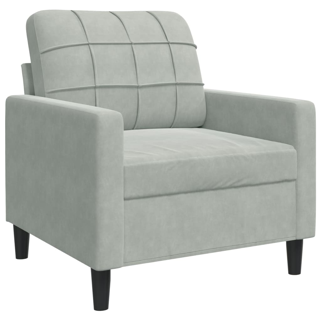 4-delige Loungeset met kussens fluweel lichtgrijs is nu te koop bij PeponiXL, paradijselijk wonen!