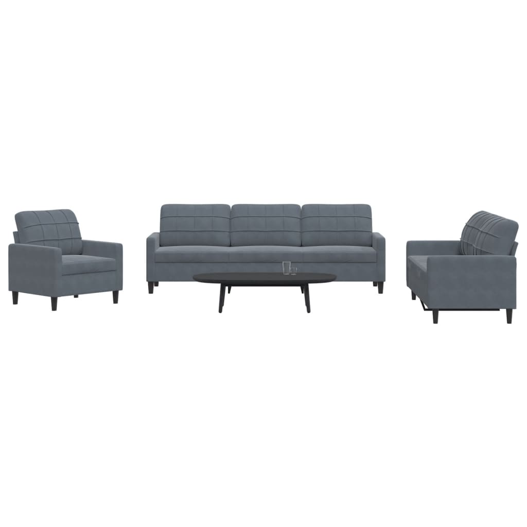 4-delige Loungeset met kussens fluweel donkergrijs is nu te koop bij PeponiXL, paradijselijk wonen!