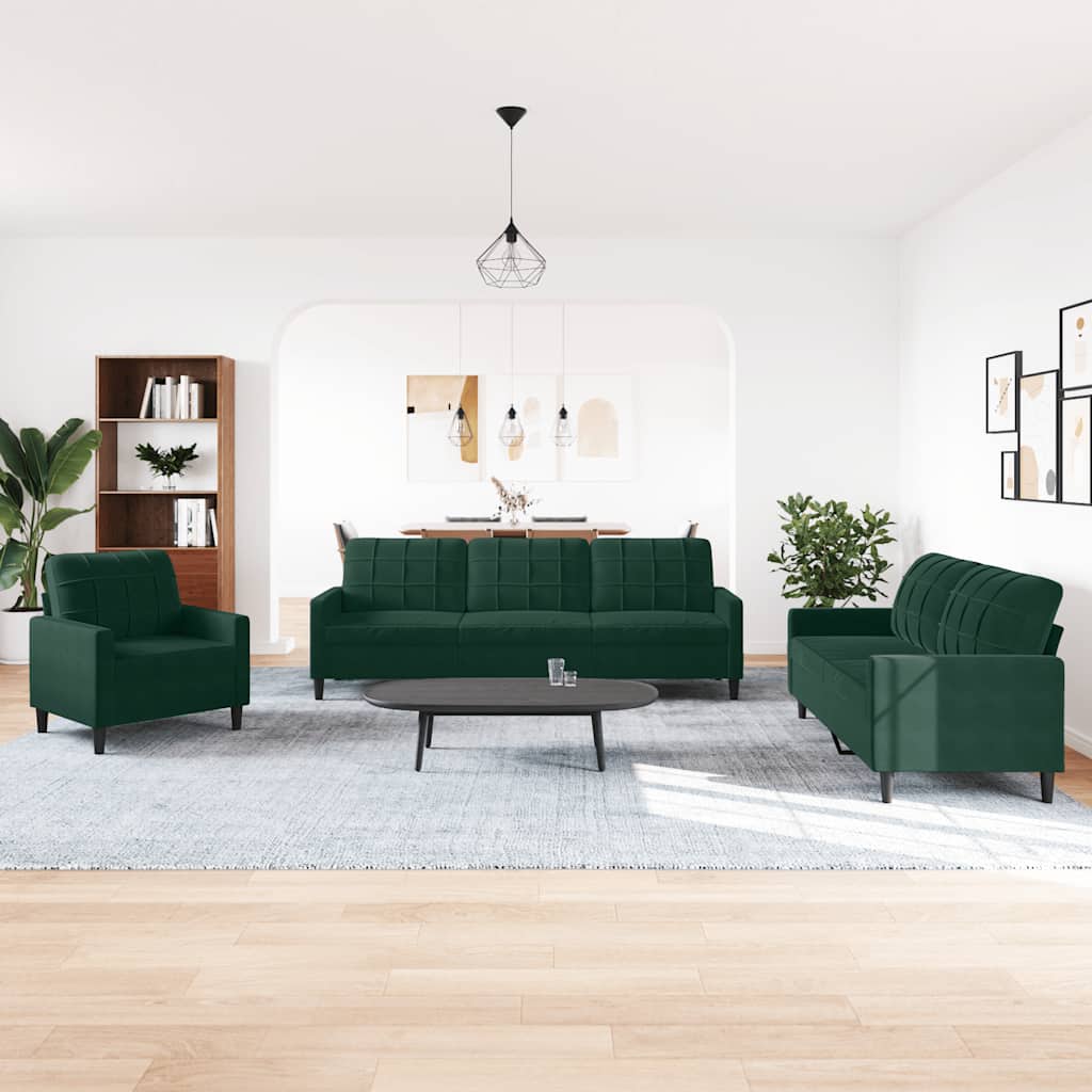 4-delige Loungeset met kussens fluweel donkergroen is nu te koop bij PeponiXL, paradijselijk wonen!