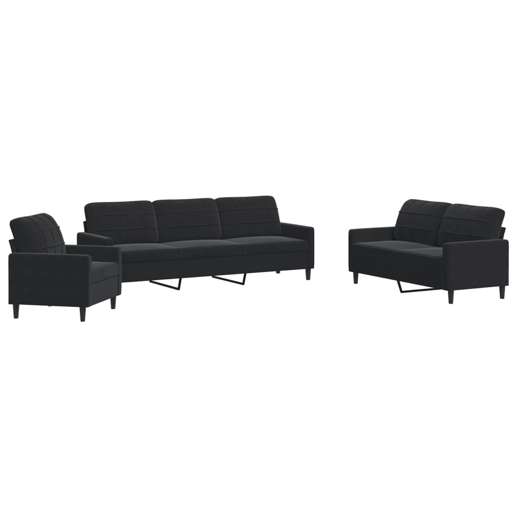 4-delige Loungeset met kussens fluweel zwart is nu te koop bij PeponiXL, paradijselijk wonen!