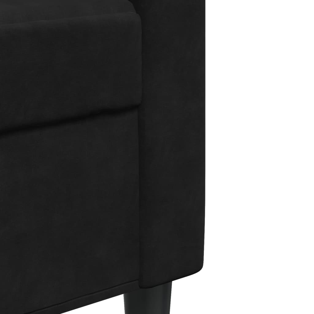 4-delige Loungeset met kussens fluweel zwart is nu te koop bij PeponiXL, paradijselijk wonen!