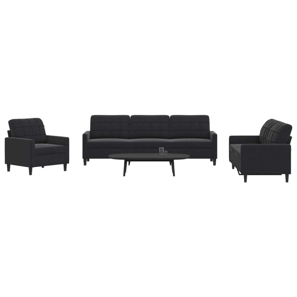 4-delige Loungeset met kussens fluweel zwart is nu te koop bij PeponiXL, paradijselijk wonen!