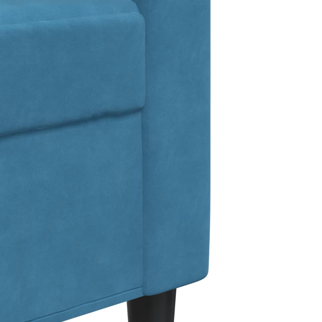 4-delige Loungeset met kussens fluweel blauw is nu te koop bij PeponiXL, paradijselijk wonen!