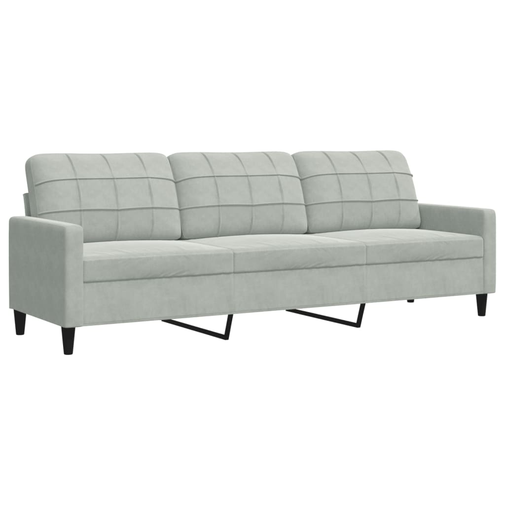 4-delige Loungeset met kussens en bolsters fluweel lichtgrijs is nu te koop bij PeponiXL, paradijselijk wonen!