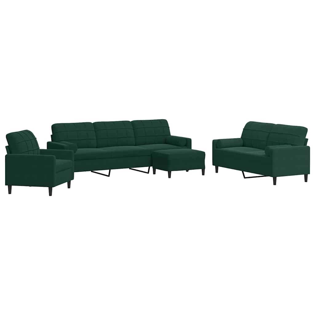 4-delige Loungeset met kussens en bolsters fluweel donkergroen is nu te koop bij PeponiXL, paradijselijk wonen!