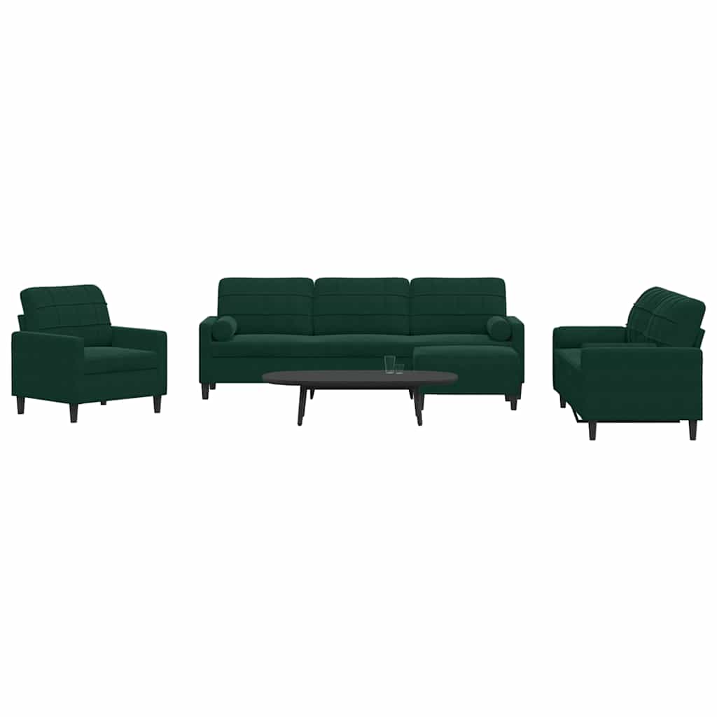 4-delige Loungeset met kussens en bolsters fluweel donkergroen is nu te koop bij PeponiXL, paradijselijk wonen!