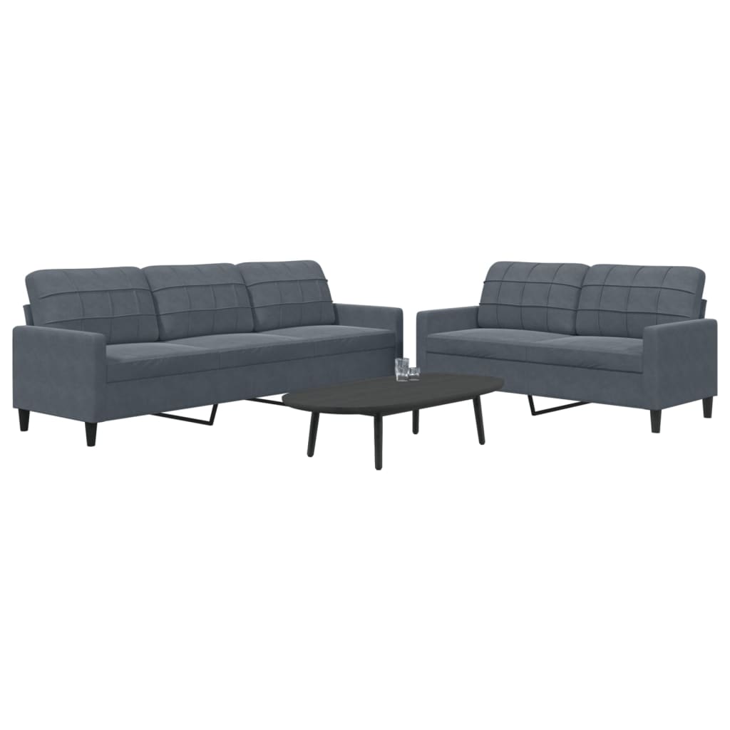 2-delige Loungeset met kussens fluweel donkergrijs is nu te koop bij PeponiXL, paradijselijk wonen!