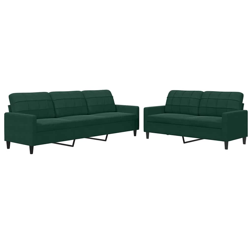 2-delige Loungeset met kussens fluweel donkergroen is nu te koop bij PeponiXL, paradijselijk wonen!