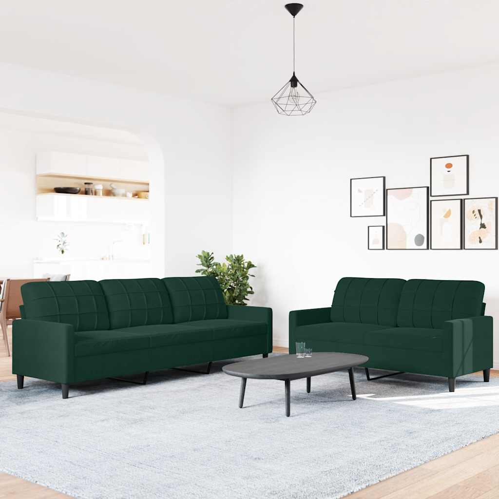 2-delige Loungeset met kussens fluweel donkergroen is nu te koop bij PeponiXL, paradijselijk wonen!