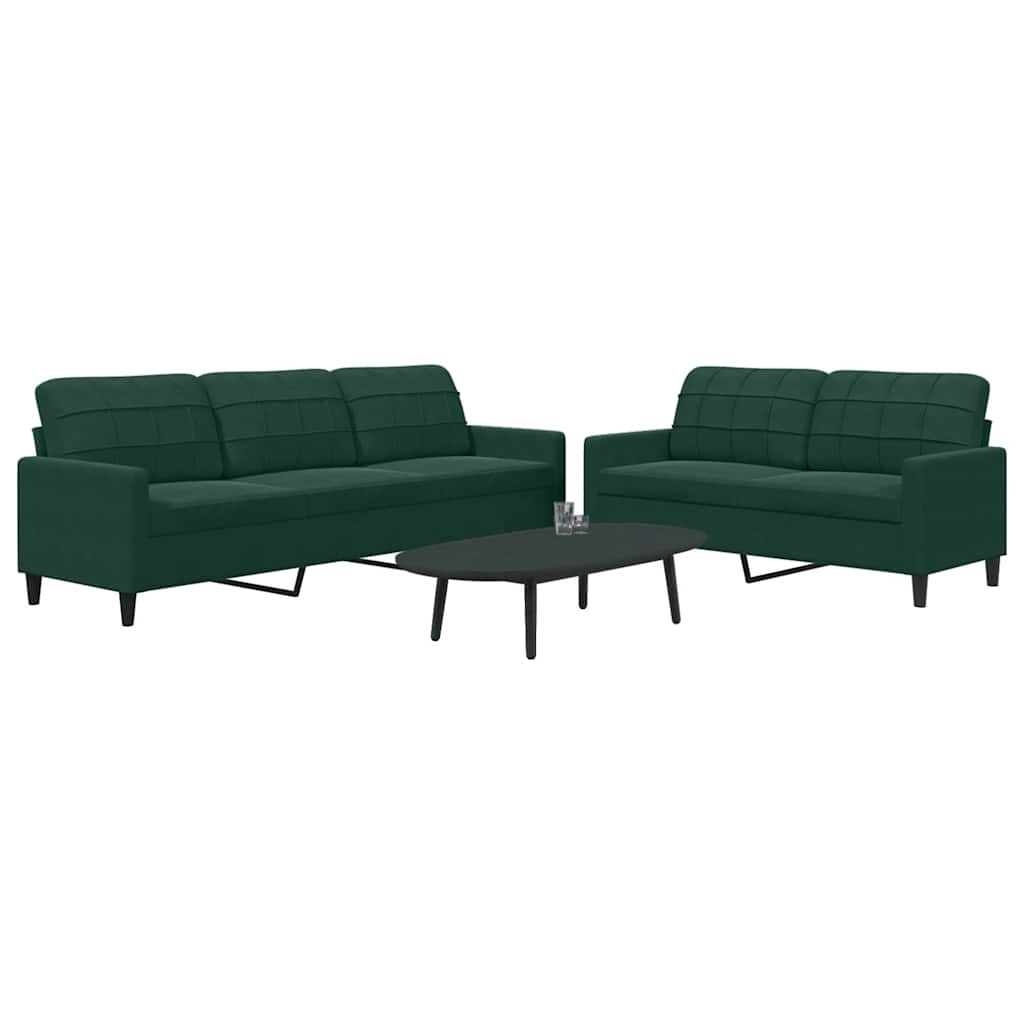2-delige Loungeset met kussens fluweel donkergroen is nu te koop bij PeponiXL, paradijselijk wonen!