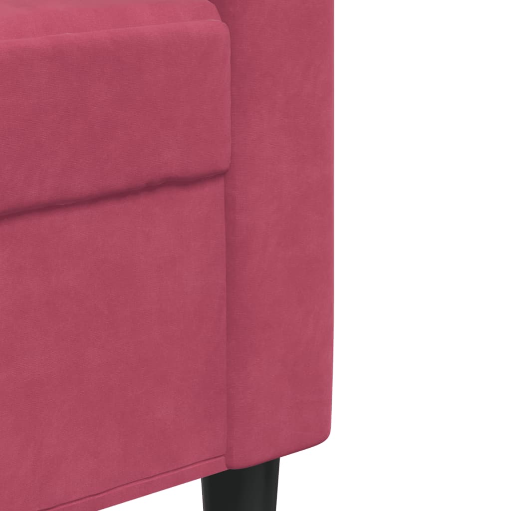 2-delige Loungeset met kussens fluweel wijnrood is nu te koop bij PeponiXL, paradijselijk wonen!