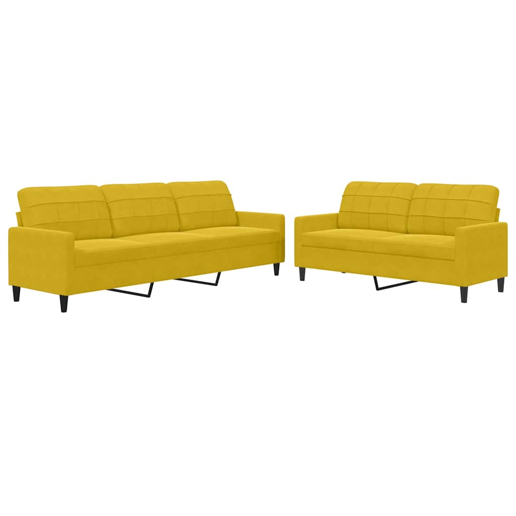 2-delige Loungeset met kussens fluweel geel is nu te koop bij PeponiXL, paradijselijk wonen!