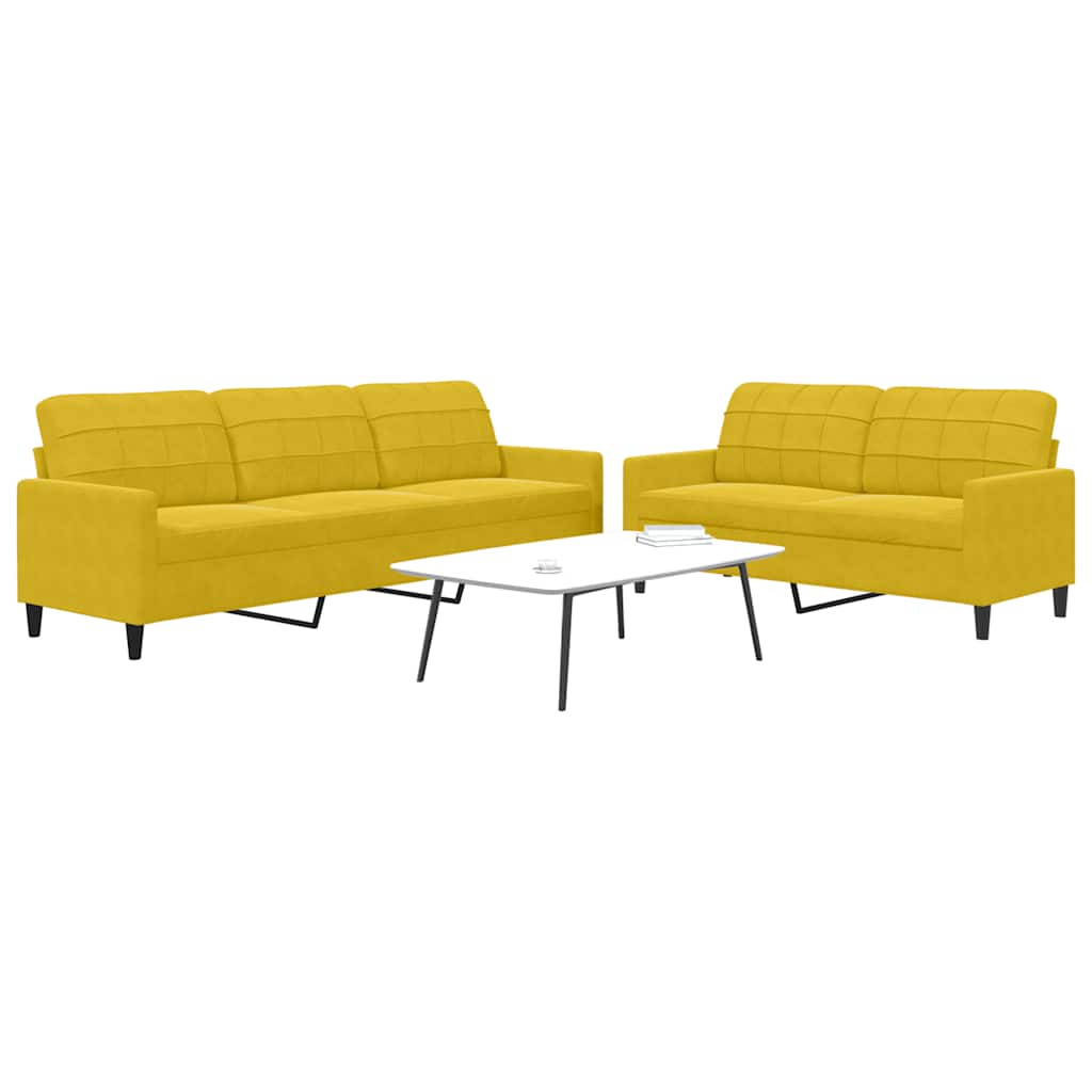 2-delige Loungeset met kussens fluweel geel is nu te koop bij PeponiXL, paradijselijk wonen!
