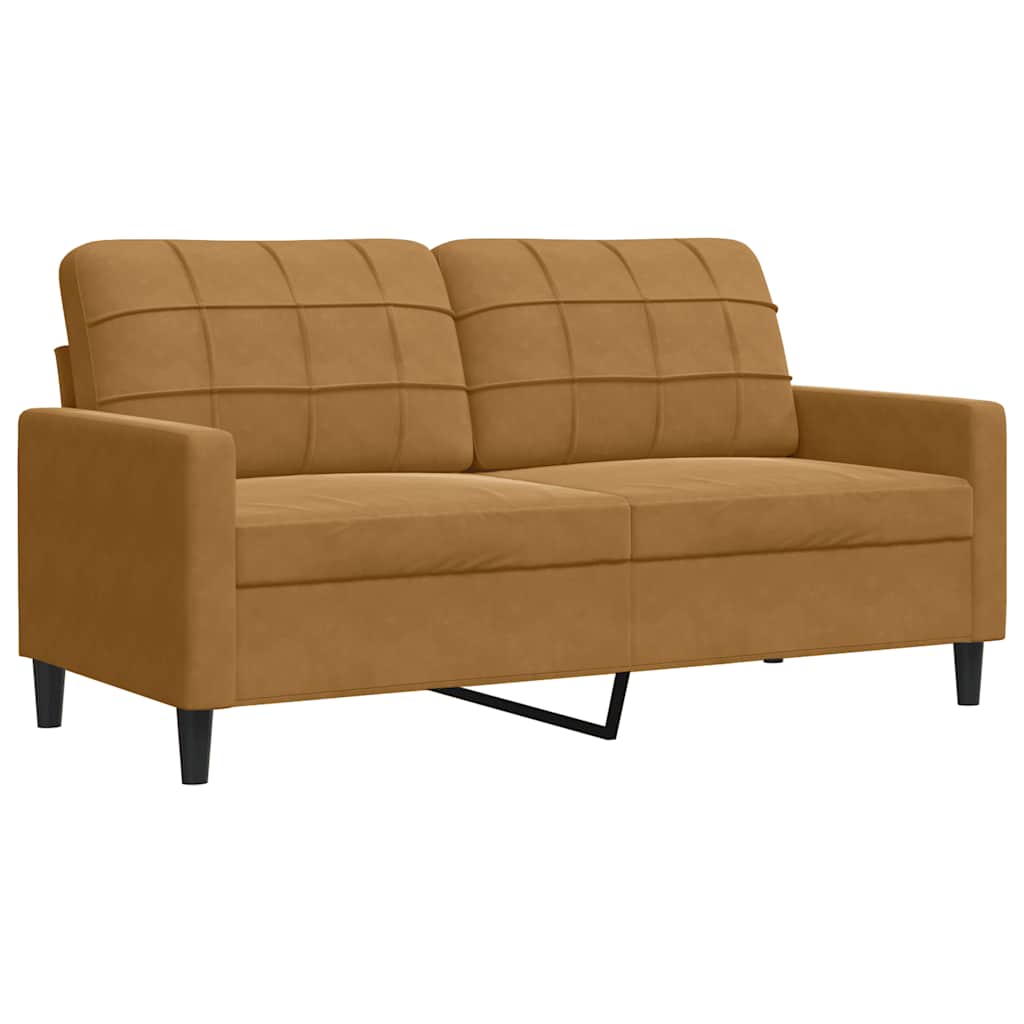 2-delige Loungeset met kussens fluweel bruin is nu te koop bij PeponiXL, paradijselijk wonen!
