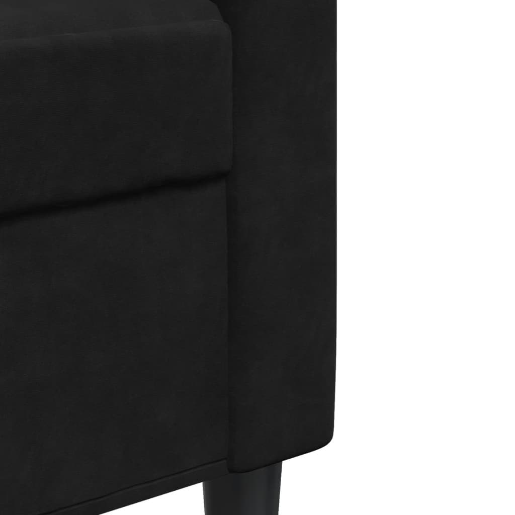 3-delige Loungeset met kussens fluweel zwart is nu te koop bij PeponiXL, paradijselijk wonen!