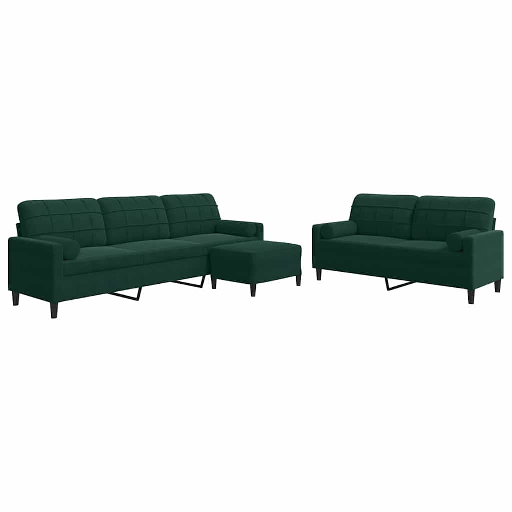 3-delige Loungeset met kussens en bolsters fluweel donkergroen is nu te koop bij PeponiXL, paradijselijk wonen!