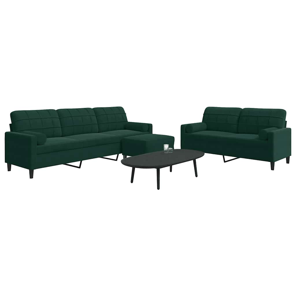 3-delige Loungeset met kussens en bolsters fluweel donkergroen is nu te koop bij PeponiXL, paradijselijk wonen!