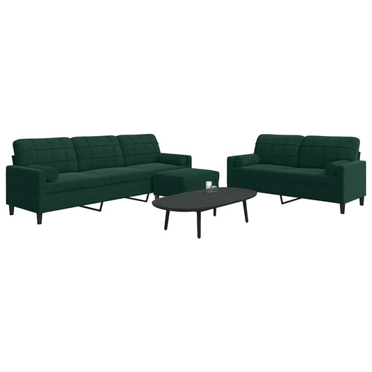 3-delige Loungeset met kussens en bolsters fluweel donkergroen is nu te koop bij PeponiXL, paradijselijk wonen!