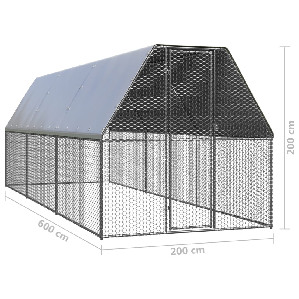 Kippenhok 2x6x2 m gegalvaniseerd staal is nu te koop bij PeponiXL, paradijselijk wonen!