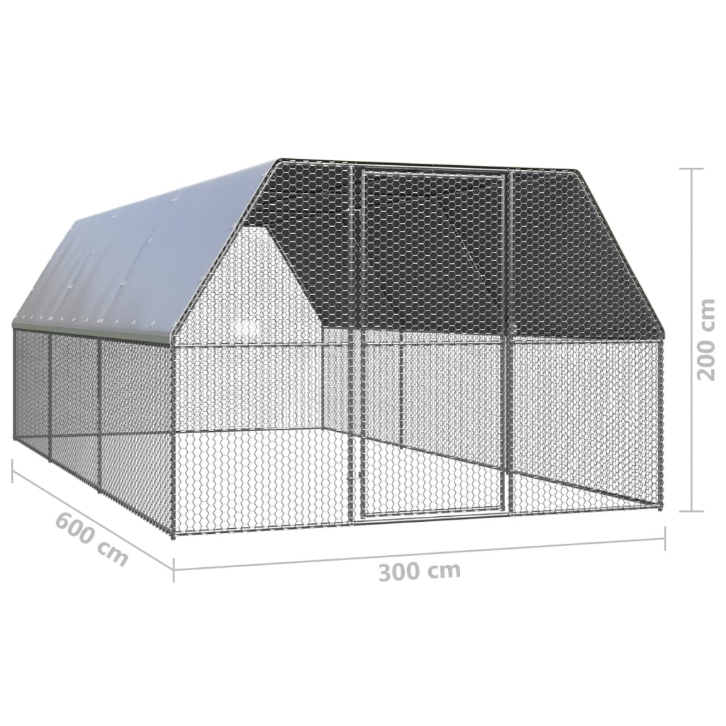 Kippenhok 3x6x2 m gegalvaniseerd staal is nu te koop bij PeponiXL, paradijselijk wonen!