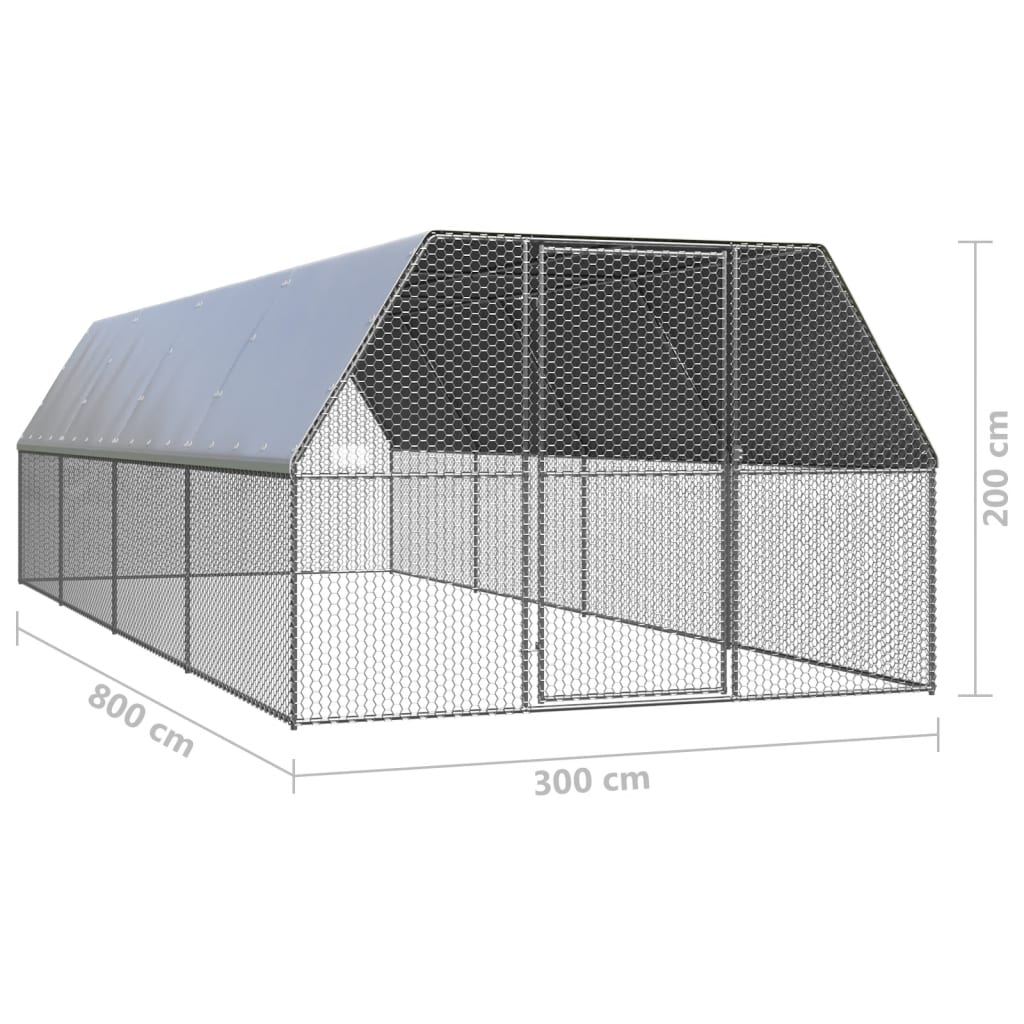 Kippenhok 3x8x2 m gegalvaniseerd staal is nu te koop bij PeponiXL, paradijselijk wonen!