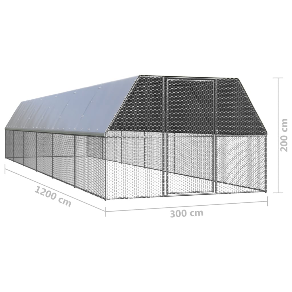 Kippenhok 3x12x2 m gegalvaniseerd staal is nu te koop bij PeponiXL, paradijselijk wonen!