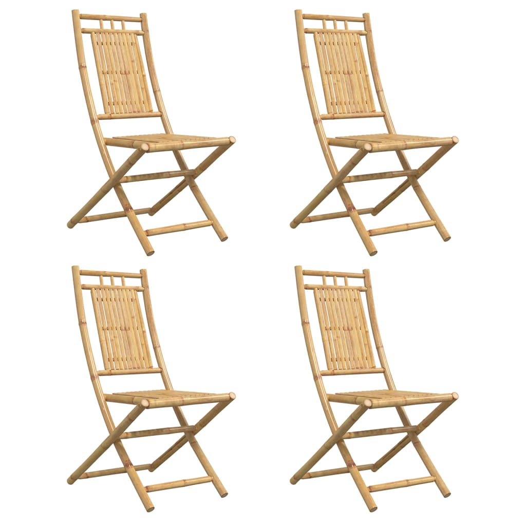 Tuinstoelen 4 st inklapbaar 46x66x99 bamboe is nu te koop bij PeponiXL, paradijselijk wonen!