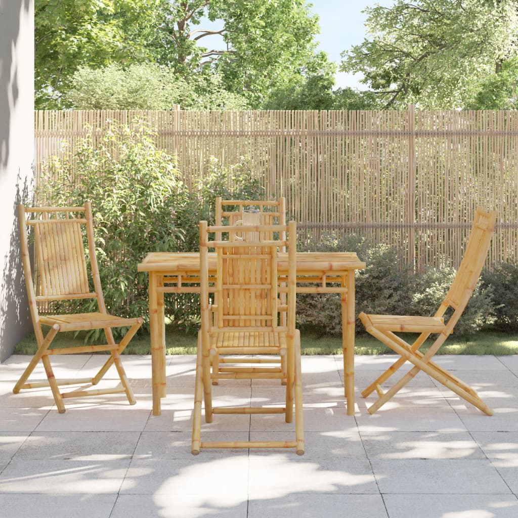 Tuinstoelen 4 st inklapbaar 46x66x99 bamboe is nu te koop bij PeponiXL, paradijselijk wonen!