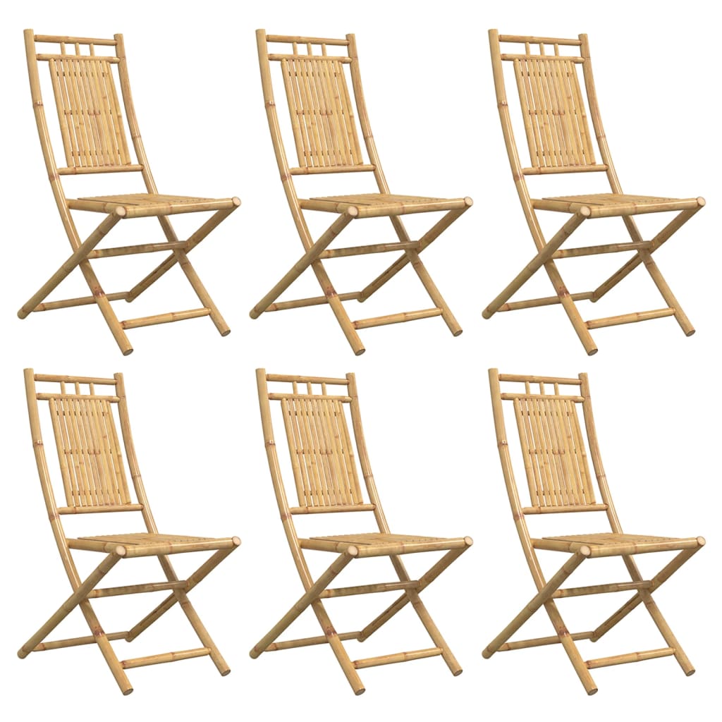 Tuinstoelen 6 st inklapbaar 46x66x99 bamboe is nu te koop bij PeponiXL, paradijselijk wonen!