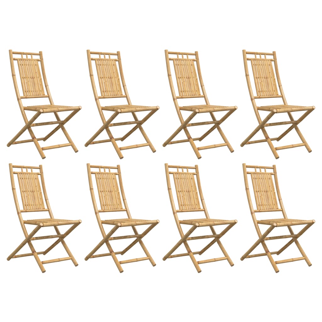 Tuinstoelen 8 st inklapbaar 46x66x99 bamboe is nu te koop bij PeponiXL, paradijselijk wonen!