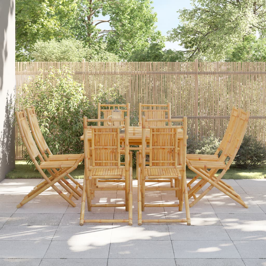 Tuinstoelen 8 st inklapbaar 46x66x99 bamboe is nu te koop bij PeponiXL, paradijselijk wonen!