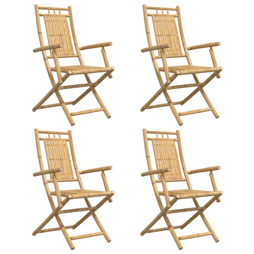 Tuinstoelen 4 st inklapbaar 53x66x99 bamboe is nu te koop bij PeponiXL, paradijselijk wonen!