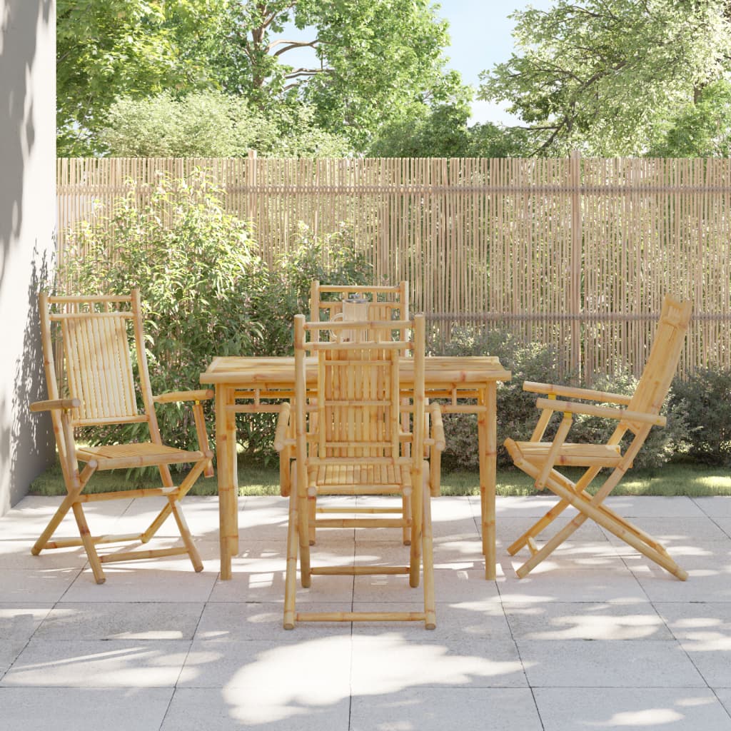 Tuinstoelen 4 st inklapbaar 53x66x99 bamboe is nu te koop bij PeponiXL, paradijselijk wonen!