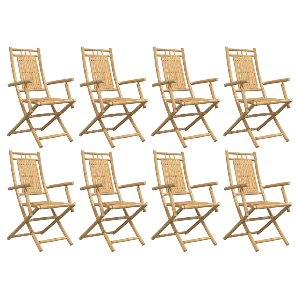 Tuinstoelen 8 st inklapbaar 53x66x99 bamboe is nu te koop bij PeponiXL, paradijselijk wonen!
