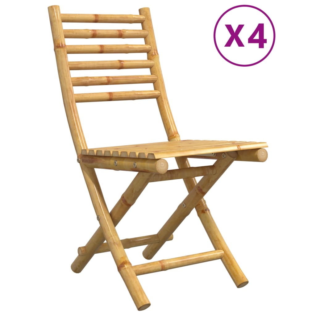 Tuinstoelen 4 st inklapbaar 43x54x88 bamboe is nu te koop bij PeponiXL, paradijselijk wonen!