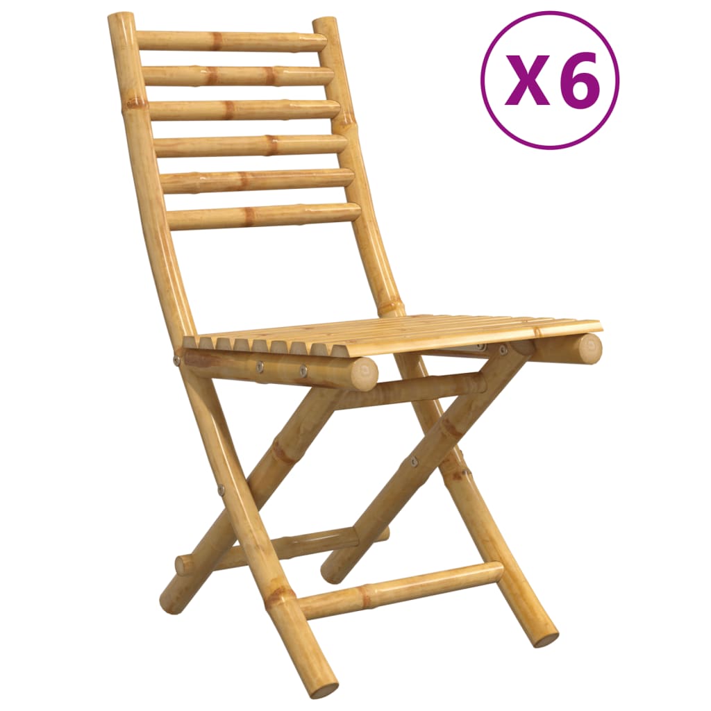 Tuinstoelen 6 st inklapbaar 43x54x88 bamboe is nu te koop bij PeponiXL, paradijselijk wonen!