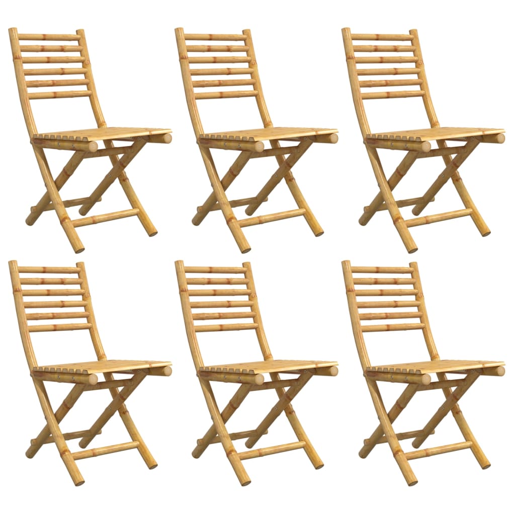 Tuinstoelen 6 st inklapbaar 43x54x88 bamboe is nu te koop bij PeponiXL, paradijselijk wonen!