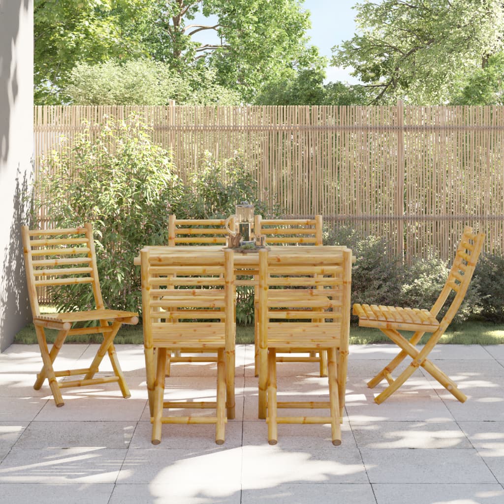 Tuinstoelen 6 st inklapbaar 43x54x88 bamboe is nu te koop bij PeponiXL, paradijselijk wonen!