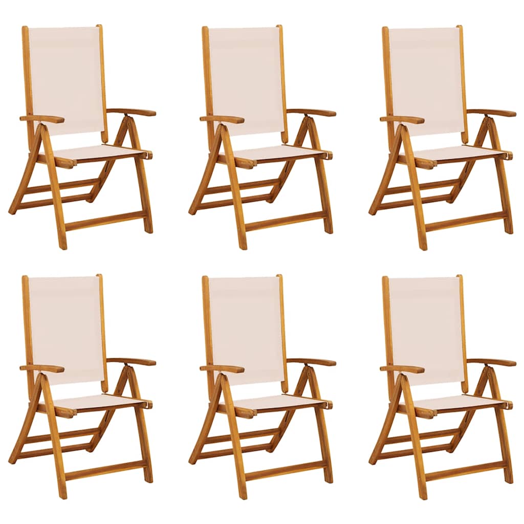 Tuinstoelen inklapbaar 6 st massief acaciahout en textileen is nu te koop bij PeponiXL, paradijselijk wonen!