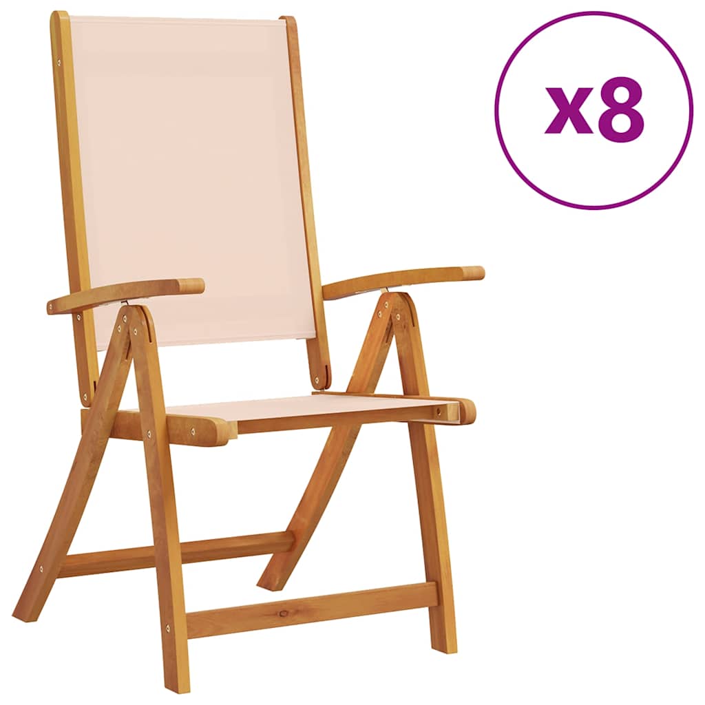 Tuinstoelen inklapbaar 8 st massief acaciahout en textileen is nu te koop bij PeponiXL, paradijselijk wonen!