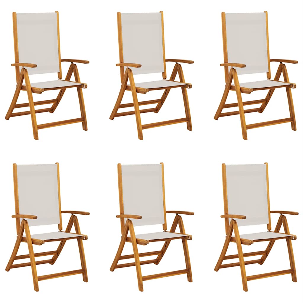 Tuinstoelen inklapbaar 6 st massief acaciahout en textileen is nu te koop bij PeponiXL, paradijselijk wonen!
