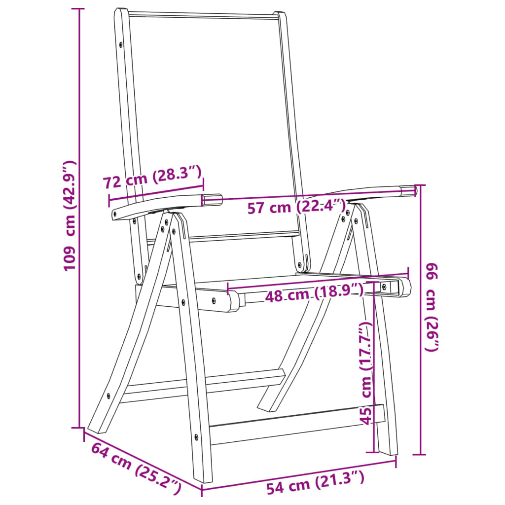 Tuinstoelen inklapbaar 6 st massief acaciahout en textileen is nu te koop bij PeponiXL, paradijselijk wonen!