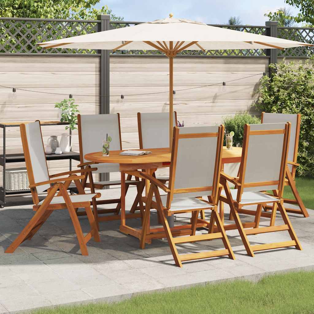 Tuinstoelen inklapbaar 6 st massief acaciahout en textileen is nu te koop bij PeponiXL, paradijselijk wonen!