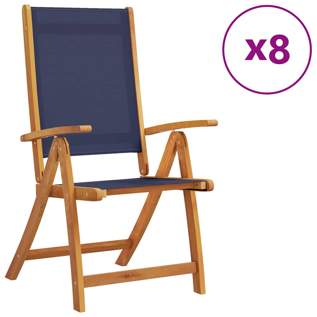 Tuinstoelen inklapbaar 8 st massief acaciahout en textileen is nu te koop bij PeponiXL, paradijselijk wonen!