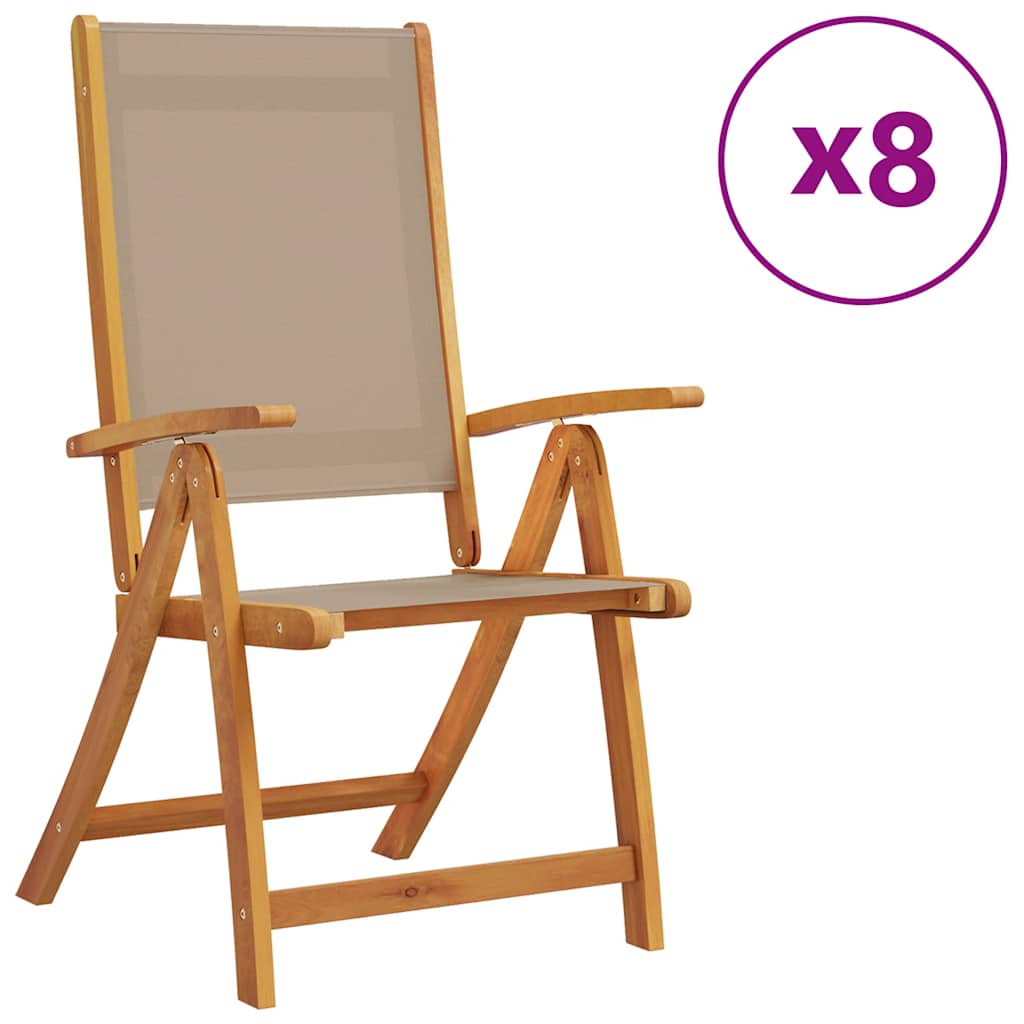 Tuinstoelen inklapbaar 8 st massief acaciahout en textileen is nu te koop bij PeponiXL, paradijselijk wonen!
