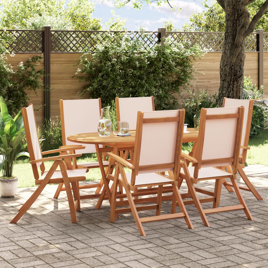 7-delige Tuinset massief acaciahout en textileen is nu te koop bij PeponiXL, paradijselijk wonen!