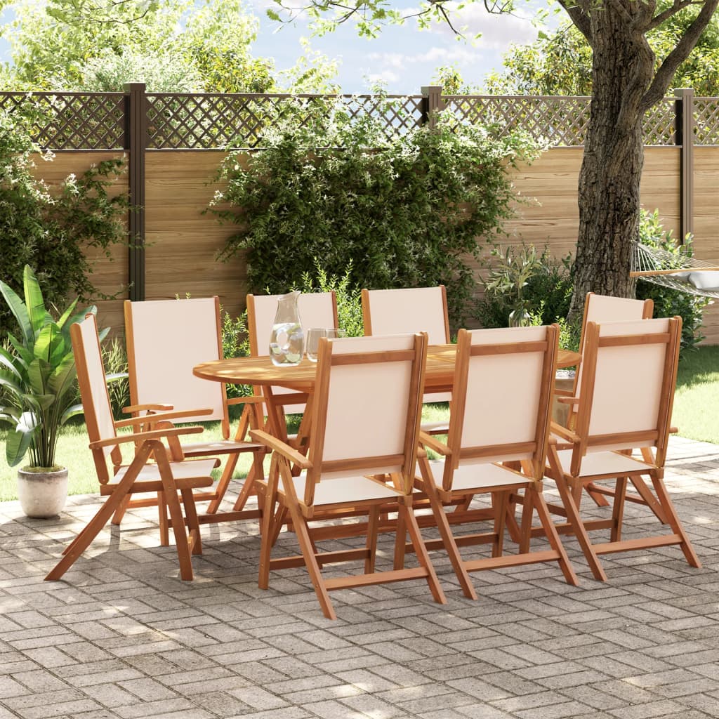 9-delige Tuinset massief acaciahout en textileen is nu te koop bij PeponiXL, paradijselijk wonen!