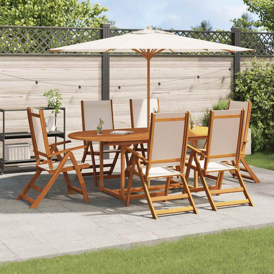 7-delige Tuinset massief acaciahout en textileen is nu te koop bij PeponiXL, paradijselijk wonen!