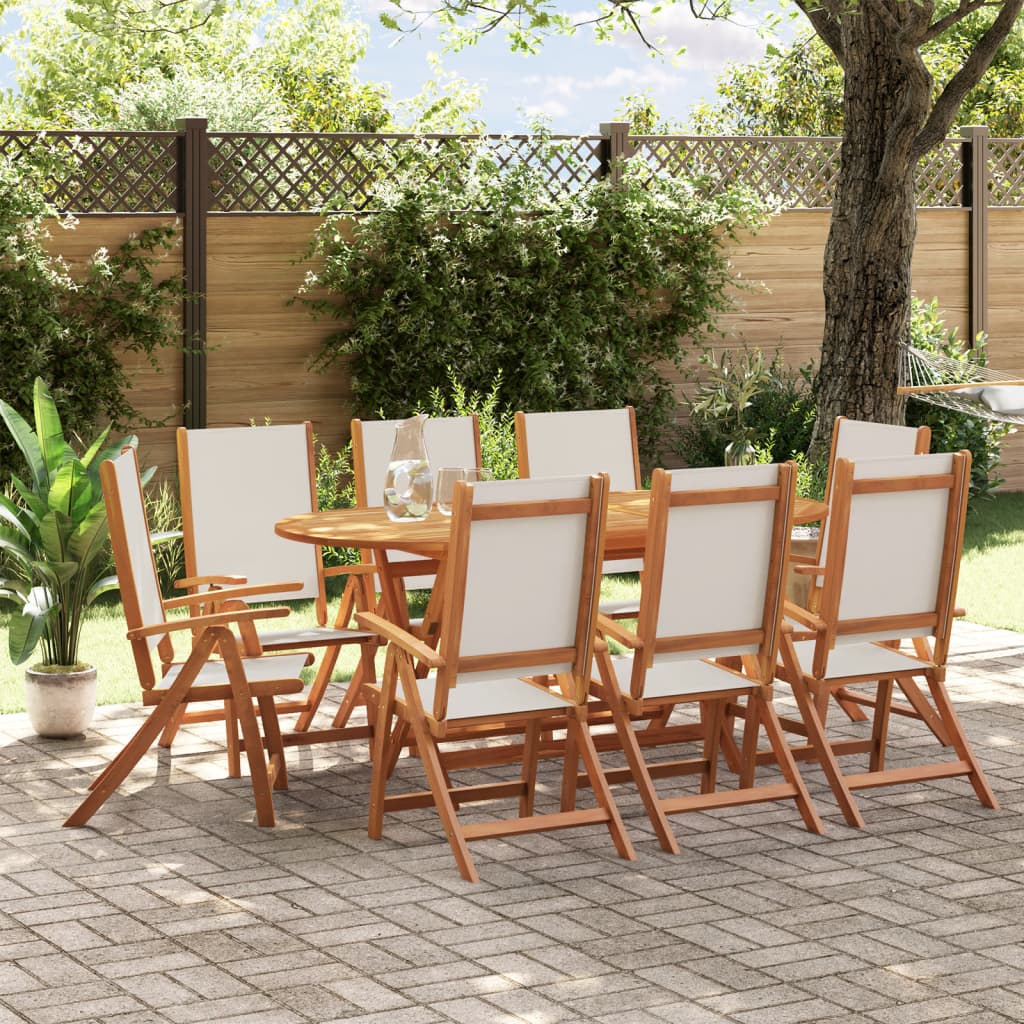 9-delige Tuinset massief acaciahout en textileen is nu te koop bij PeponiXL, paradijselijk wonen!