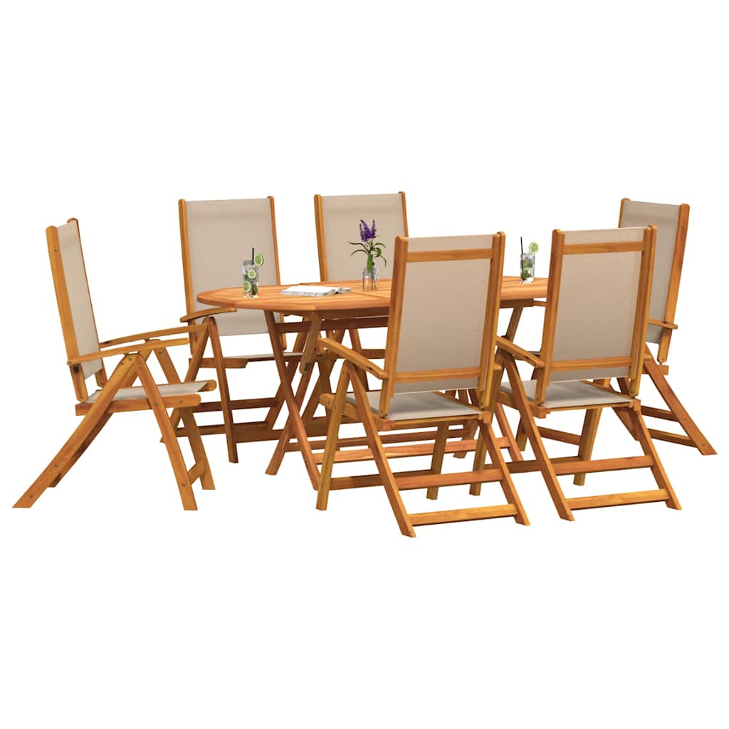 7-delige Tuinset massief acaciahout en textileen is nu te koop bij PeponiXL, paradijselijk wonen!